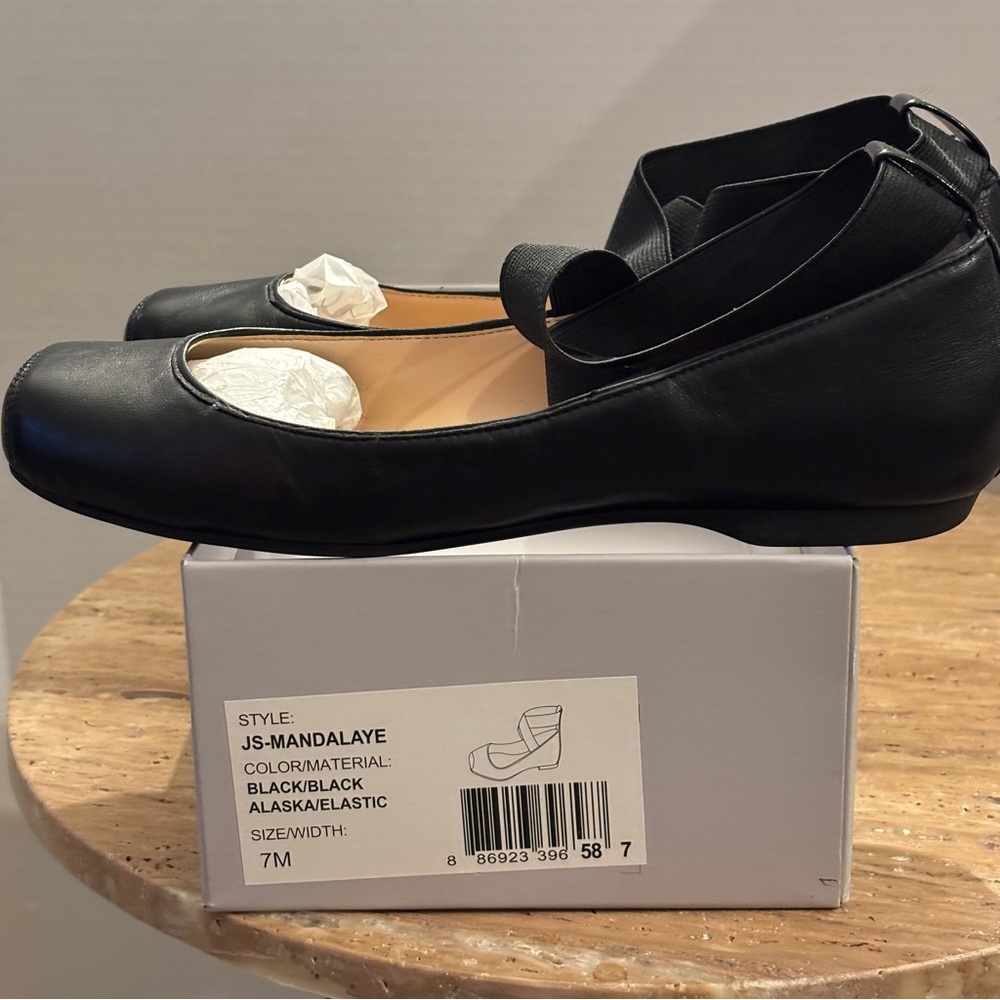 Jessica Simpson JS-mandalaye black Mary Jane Shoes Square toe elastic Sz 7M